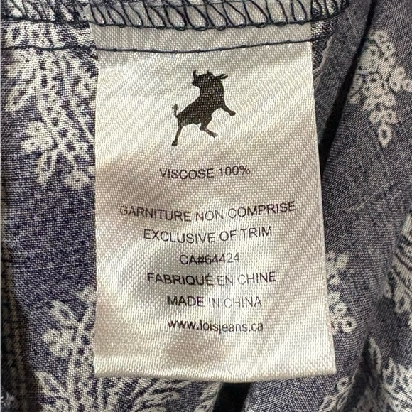 NWOT, LOIS, Navy Blue Viscose Tunic Dress With Pattern, XL - Picture 8 of 9